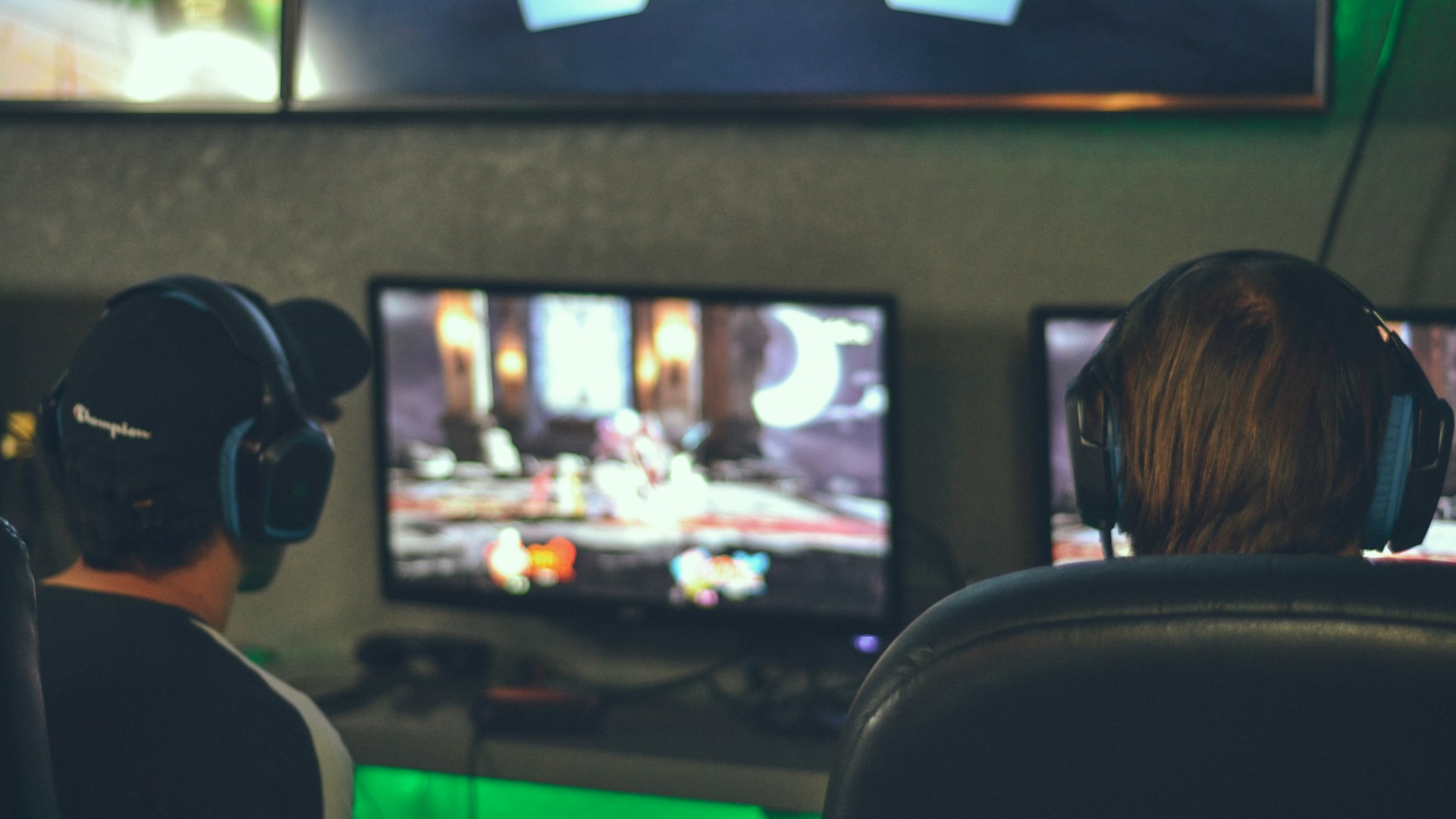 Neon-lit competitive gaming setup
